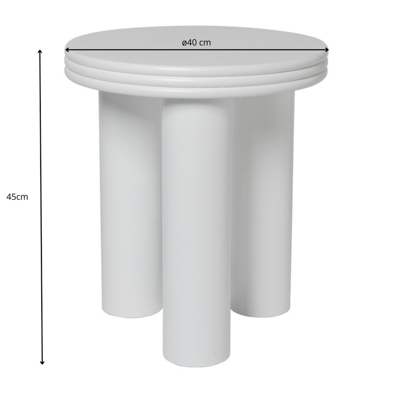 Bijzettafel Stockholm - wit - ø40x45 cm